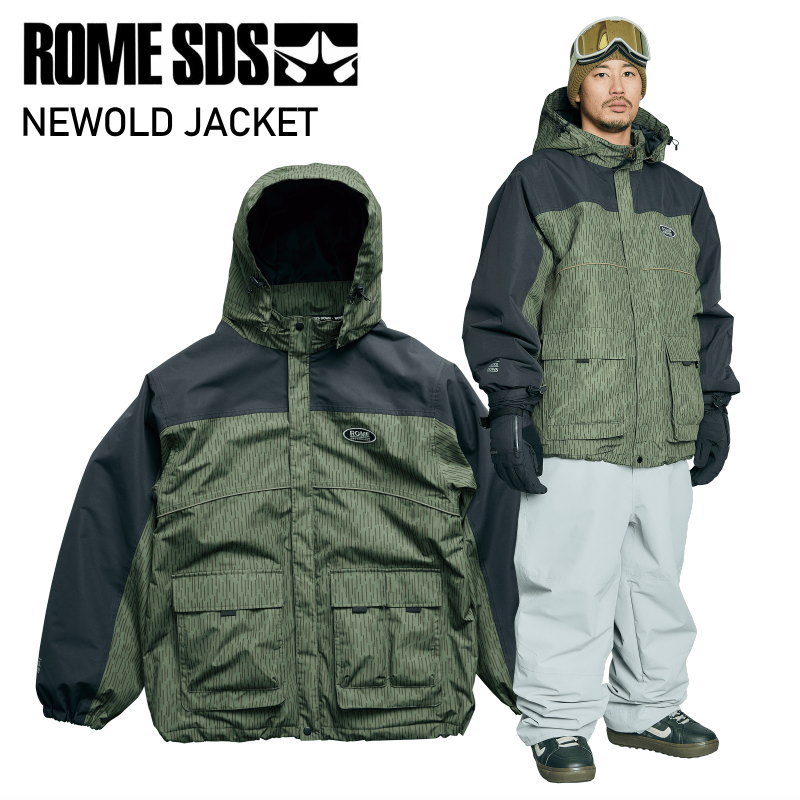 ★ 25-26 ROME SDS NEWOLD JACKET RAIN CAMO ローム スノボウェア スノーボード 上衣 ユニ一発やる メンズ レディース JKT 2025-2026 型挙げ句の果て 旧模範例 日本置き目品