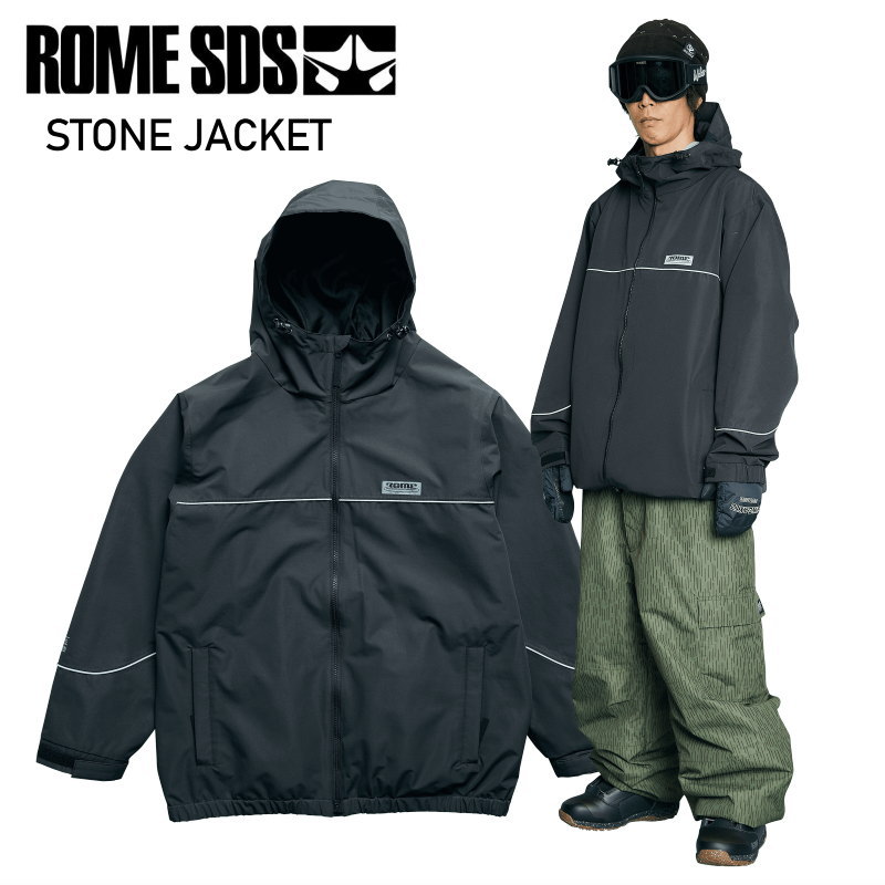 ★ 25-26 ROME SDS STONE JACKET BLACK ローム スノボウェア スノーボード 上衣 ユニ一発やる メンズ レディース JKT 2025-2026 型挙げ句の果て 旧模範例 日本置き目品