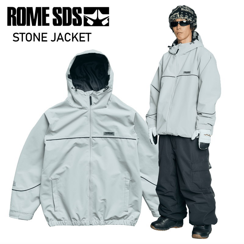★ 25-26 ROME SDS STONE JACKET SILVER GRAY ローム スノボウェア スノーボード 上衣 ユニ一発やる メンズ レディース JKT 2025-2026 型挙げ句の果て 旧模範例 日本置き目品