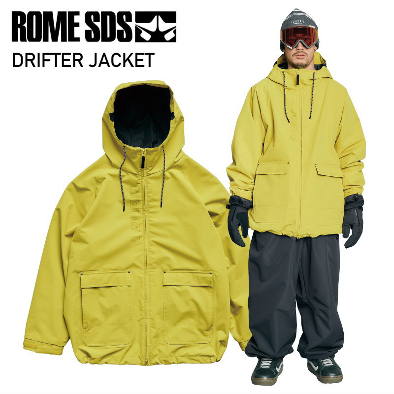 ★ 25-26 ROME SDS DRIFTER JACKET MUSTARD ローム スノボウェア スノーボード 上衣 ユニ一発やる メンズ レディース JKT 2025-2026 型挙げ句の果て 旧模範例 日本置き目品