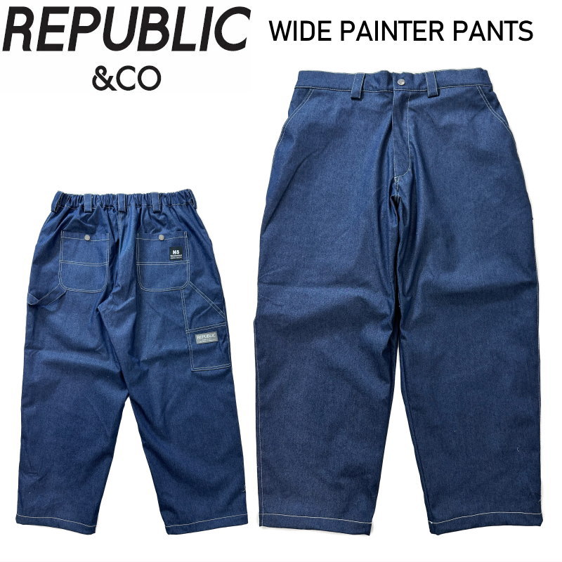 ★ 25-26 REPUBLIC WIDE PAINTER PANTS カラー:INDIGO DENIM リパブリック スノボウェア メンズ スノーボード パンツ PNT 日本正規品|Snowboard&Ski オフワン国道16号