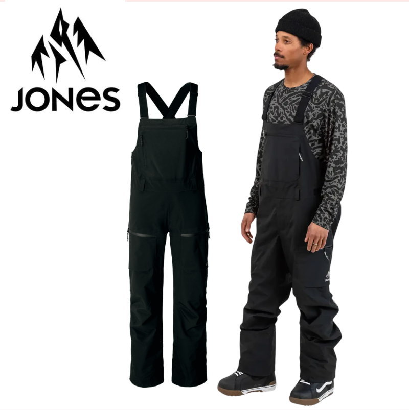 ★ 25-26 JONES M\u0027S MTN SURF RECYCLED BIB PANT STEALTH BLACK ジョーンズ スノボウェア メンズ スノーボード ビブパンツ PNT  日本置き目品