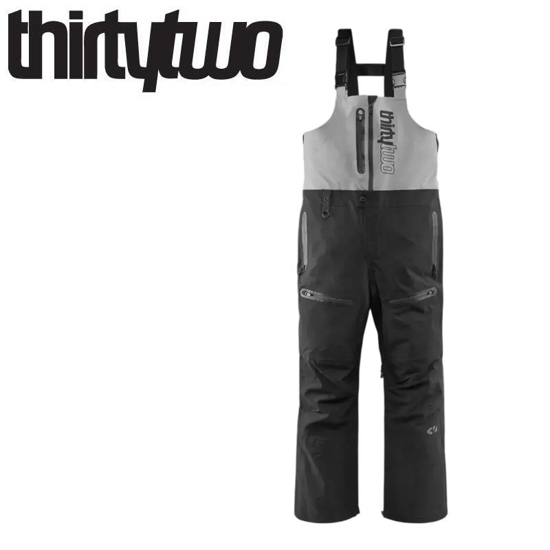25-26 THIRTYTWO TM-3 RECYCLED BIB PANT ｶﾗｰ:BLACK GRAY サーティツー ビブパンツ PNT メンズ スノーボード スキーの板 スノボウェア ★ 型挙げ句のはて 旧真似形 日本定まり品