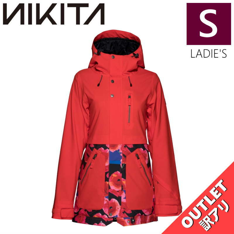 【OUTLET】 NIKITA SYCAMORE JKT RED Sｻｲｽﾞ ニキータ シカモア ジャケット JACKET スノボウェア レディース スノーボード スキー ハイスペック 型落ち アウトレット 日本正規品