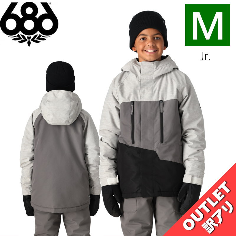 【アウトレット】◎ 686 BOYS GEO INSULATED JKT WHITE HEATHER COLORBLOCK Mｻｲｽﾞ シックスエイトシックス ジャケット JACKET ｷｯｽﾞ ジュニア 子供用 スノーボード スキー スノボウェア 24-25 日本正規品