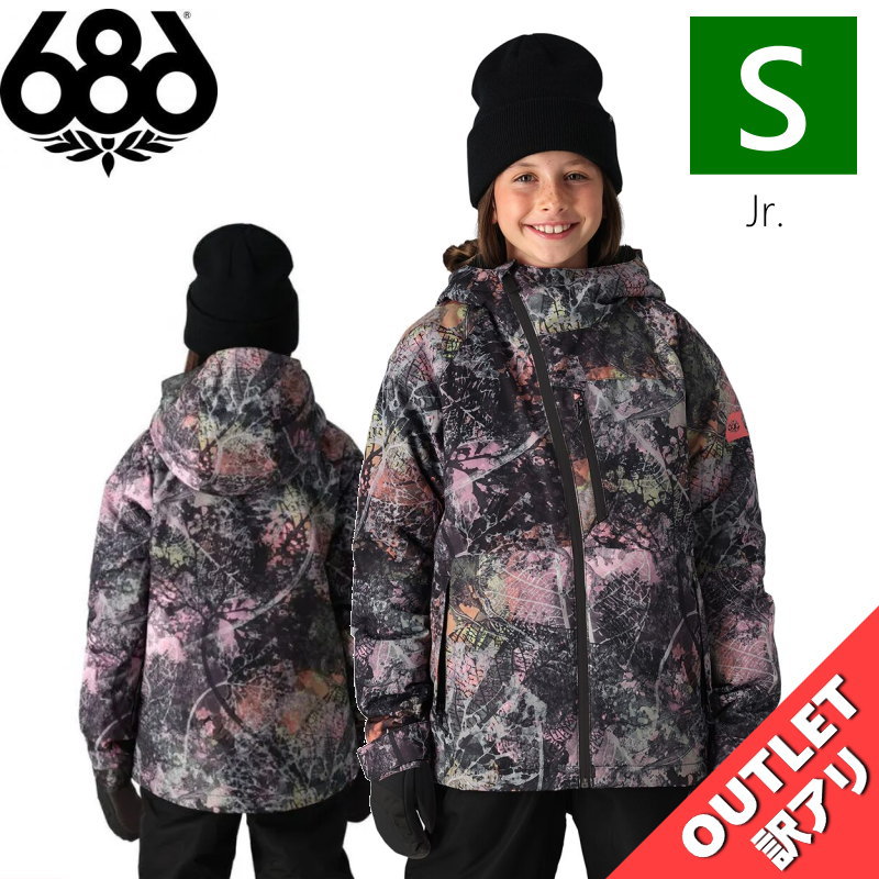 【アウトレット】◎ 686 GIRLS HYDRA INSULATED JKT PINK FOLIAGE Sサイズ シックスエイトシックス ジャケット JACKET キッズ ジュニア 子供用 スノーボード スキー スノボウェア 24-25 日本正規品|Snowboard&Ski オフワン国道16号