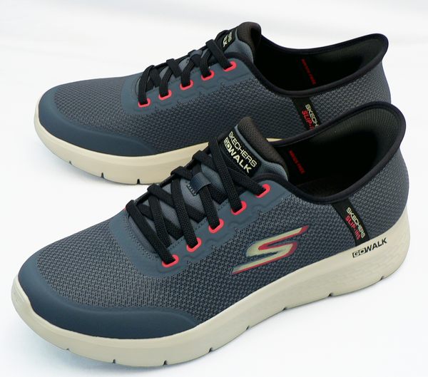 【スケッチャーズ31cm】【送料込】：スリップインズ：ゴーウォークフレックス：青グレー(216332/SLT GO WALK FLEX - NETRO)：ビッグサイズ：大きいサイズ：スニーカー31cm
