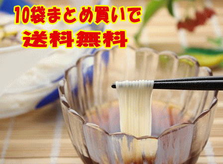 送料無料！　寛文５年堂　稲庭そうめん　切れ端麺袋入れ４００ｇ×１０袋