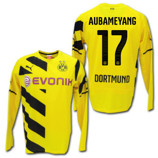 楽天市場 正規ネームナンバー無料 ボルシア ドルトムント 14 15 ホーム 黄色 17 Aubameyang オーバメヤン 長袖 Puma製 O K A フットボール