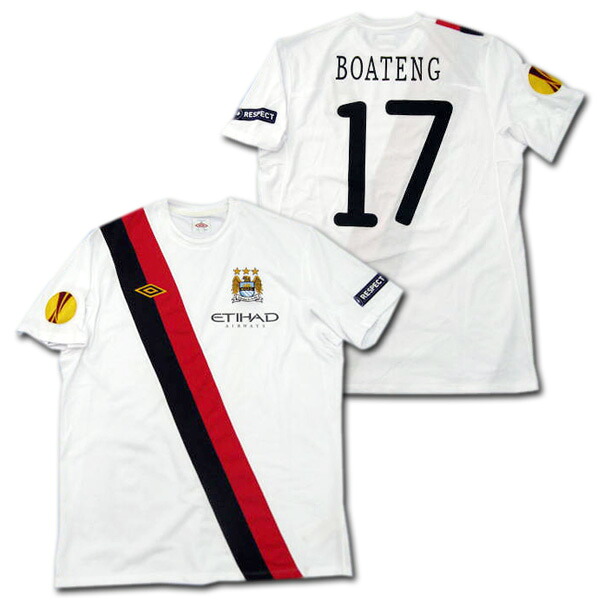 【選手支給品】マンチェスターシティ　10/11　サード　半袖　#17　BOATENG　EL+RESPECTパッチ｜O.K.A.フットボール
