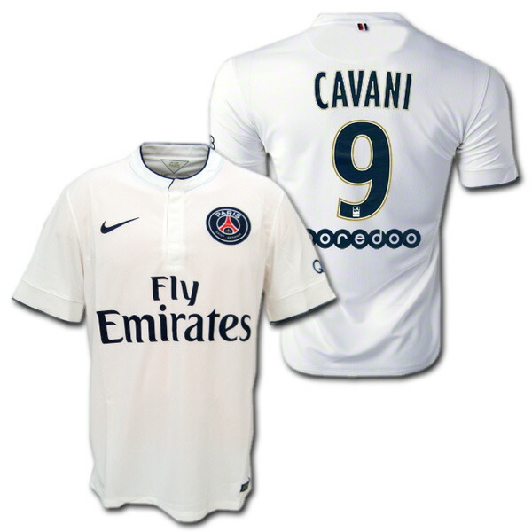 楽天市場 14 15 Psg パリサンジェルマン アウェイ 白 9 Cavani エディンソン カバーニ ナイキ製 マーキング済みモデル O K A フットボール