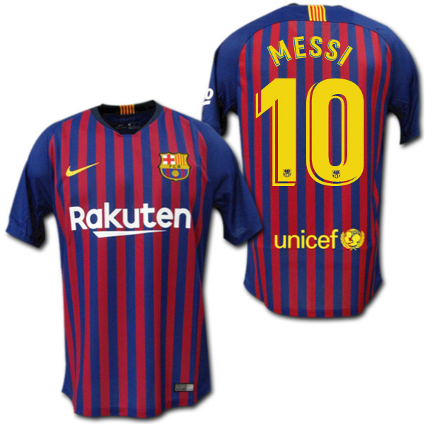 楽天市場 Fcバルセロナ 18 19 ホーム 青赤 10 Messi リオネル メッシ ナイキ製 メール便送料無料 O K A フットボール