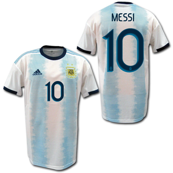 ホーム 水色 白 メンズウェア コパ アメリカ着用モデル レプリカユニフォーム 19 Adidas O K A フットボールコパ アメリカ着用モデル メッシのネーム ナンバー付き Messi サッカー フットサル 10 アルゼンチン代表 リオネル メッシ