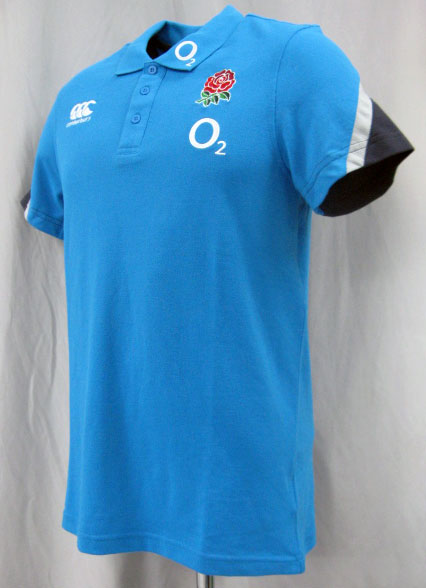 楽天市場 メール便無料 ラグビーイングランド代表 トレーニングポロシャツ 水色 O2スポンサー入り Canterbury 5999円 税 O K A フットボール