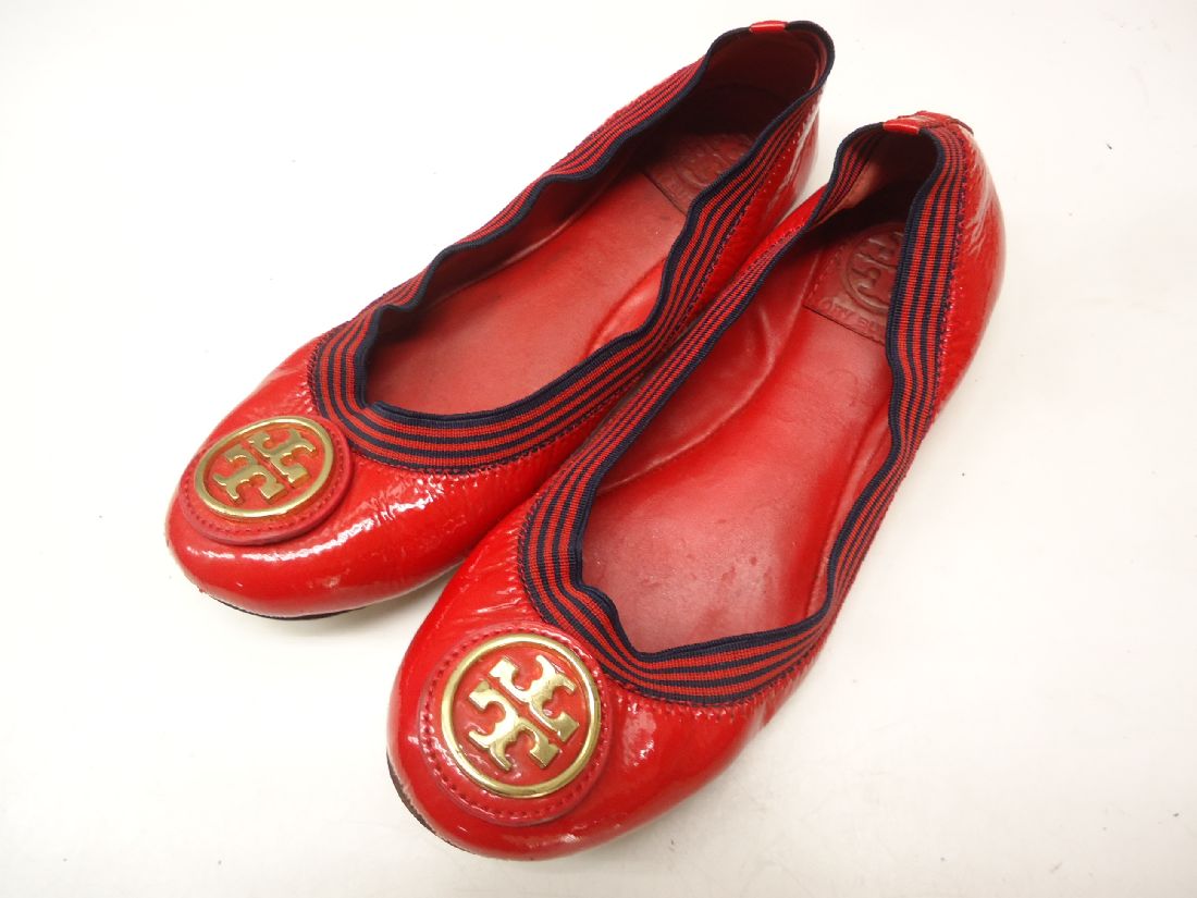 トリーバーチ バレエシューズ エナメル フラット パンプス 7M 24cm相当 TORY BURCH トリーバーチ フラットパンプス レディース 7M 24cm