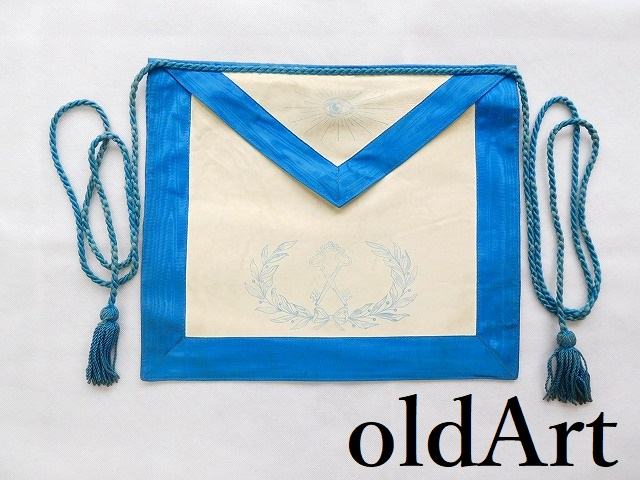 1940年代 当時物 USA製 フリーメイソン ロッジ オフィシャル 正装 儀式用具 エプロン 前掛け【M-12268】【中古】【送料無料】｜オールドアートアンティーク 12,410円