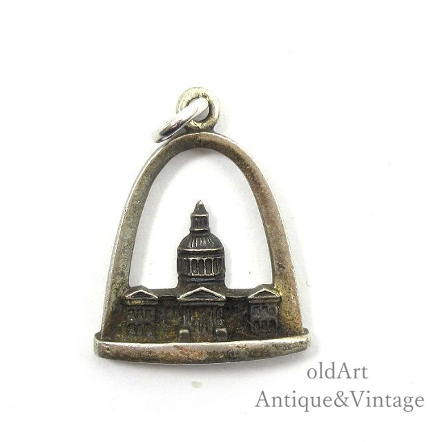 USA製 BALFOUR社 1950年代 ヴィンテージ Gateway Arch Old Courthouse カレッジ スクール ペンダント ヘッド トップ チャーム ピン ブローチ【N-22717】【中古】【ネコポス送料無料】