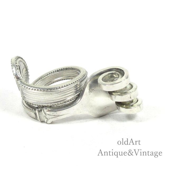 北欧 ノルウェー製 1950年代 David Andersen デヴィッドアンデルセン 銀細工師 STERLING スターリング シルバー製 純銀 フォークリング 指輪【11.5号 調節可】【N-22966】【中古】【送料無料】|オールドアートアンティーク
