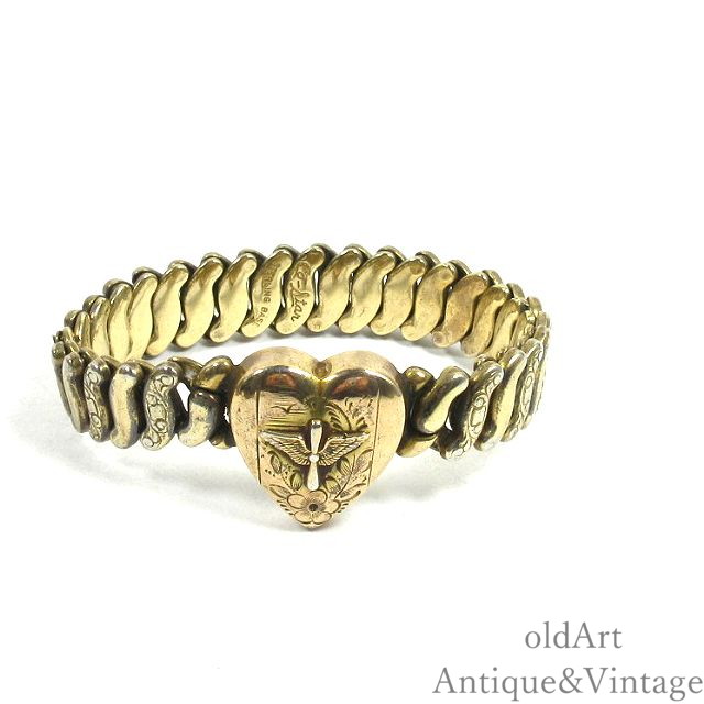 USA製 1940年代 WW1 WW2 アンティーク USAF エアフォース プロペラウィング SweetHeart スウィートハート 金張り ハート 蛇腹 ベルト ミリタリー ブレスレット【N-24794】【中古】【送料無料】 19,832円
