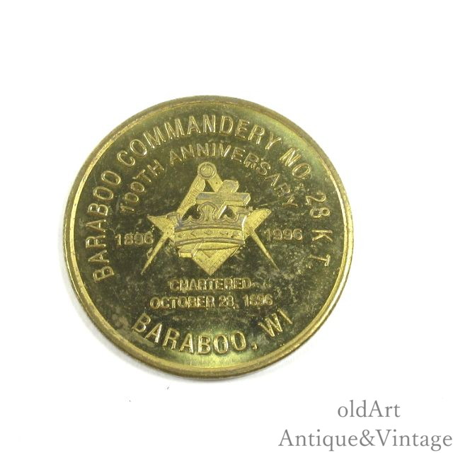USA 1996年 アメリカン ヴィンテージ フリーメイソン テンプル騎士団 記念 コイン メダル【N-25851】【中古】