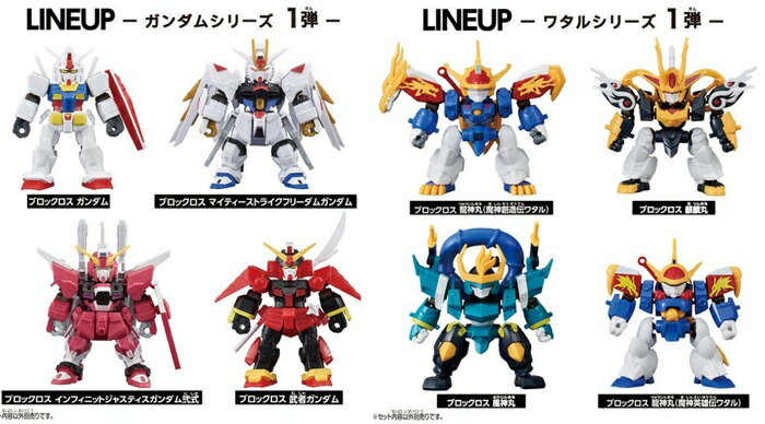 【送料無料】　【全8種セット】　ブロックロス　ガンダムシリーズ＆ワタルシリーズ　第1弾　全種類コンプリートセット画像