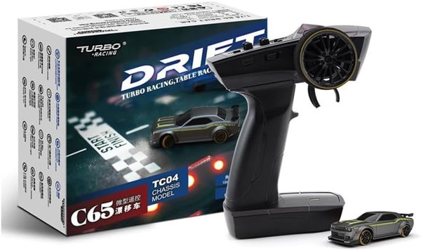 【日本正規品】　【送料無料】　HiTEC Turbo Racing 1/76 C65 ドリフトカー シルバーグレー 2.4GHz 技適認証済 電動R/C 送信機付きRTRフルセット
