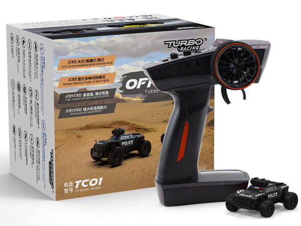 【日本正規品】　【送料無料】　HiTEC Turbo Racing 1/76 C82 オフロードカー ブラック 2.4GHz 技適認証済 電動R/C 送信機付きRTRフルセット