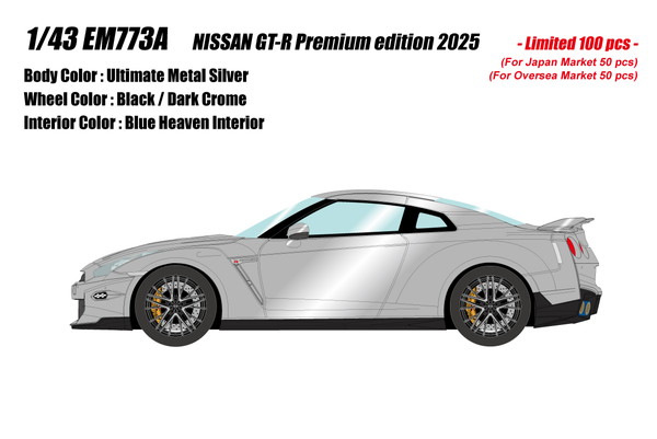 【送料無料】　EIDOLON 1/43 NISSAN GT-R Premium edition 2025 アルティメイトメタルシルバー 完成品ミニカー EM773A