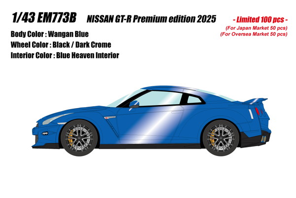 【送料無料】 EIDOLON 1/43 NISSAN GT-R Premium edition 2025 ワンガンブルー 完成品ミニカー EM773B|トイスタジアム1号店