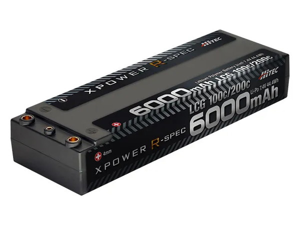 【送料無料】　HiTEC XPOWER R-SPEC Li-Po 7.4V 6000mAh LCG 100C/200C R/C用バッテリー XPR6000-LCG-B