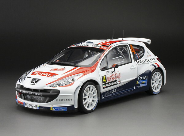 【送料無料】 SUNSTAR 1/18 プジョー 207 S2000 2011年 ラリーモンテカルロ 優勝 #4 B.Bouffier/X.Panseri 完成品ダイキャストミニカー 5443