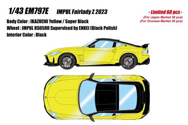 【送料無料】　EIDOLON 1/43 インパル フェアレディZ 2023 イカズチイエロー / スーパーブラック 完成品ミニカー EM797E｜トイスタジアム1号店