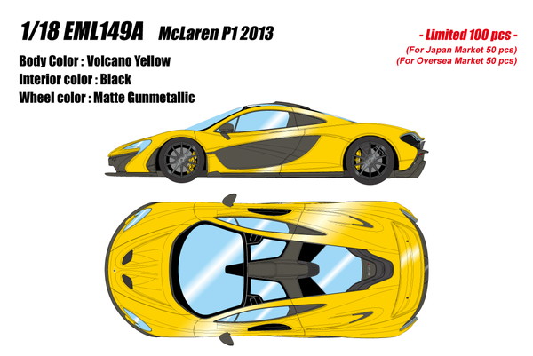 【送料無料】　EIDOLON 1/18 マクラーレン P1 2013 ボルケーノイエロー 完成品ミニカー EML149A