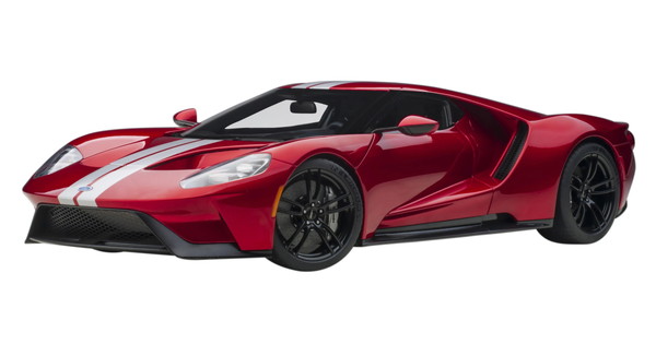【送料無料】 AUTOart 1/12 フォード GT 2017 メタリック・レッド/シルバー・ストライプ 完成品ミニカー 12106|トイスタジアム1号店