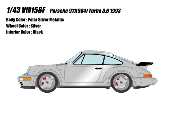 【送料無料】　VISION 1/43 ポルシェ 911(964) ターボ 3.6 1993 シルバー 完成品ミニカー VM158F