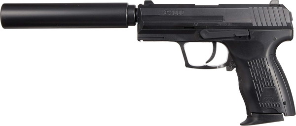 【7月9日再入荷予定】　【送料無料】　クラウンモデル ポケットハンドガン No.04 P2000 サイレンサー付き エアーコッキングハンドガン 10歳以上用画像