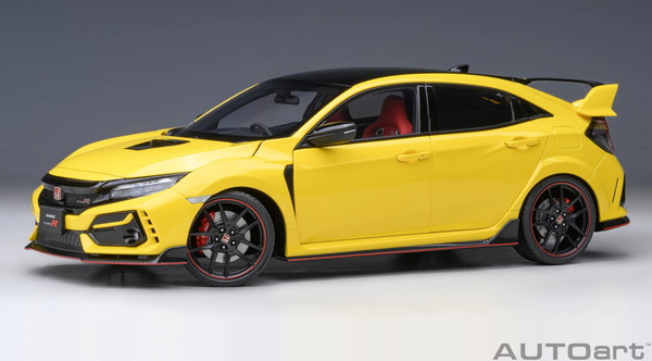 【貨物輸送無料】 AUTOart 1/18 ホンダ シビック 印字機R (FK8) リミテッド ～版 サンライトイエローII 成し遂げる品ミニカー 73225