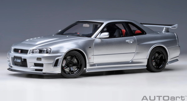 【貨物輸送無料】 AUTOart 1/18 ニスモ R34 GT-R Z-tune Z-tuneしろがね色 成し遂げる品ミニカー 77461