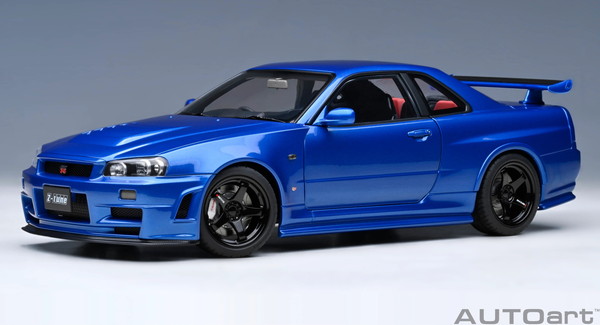 【貨物輸送無料】 AUTOart 1/18 ニスモ R34 GT-R Z-tune ベイサイドブルー 成し遂げる品ミニカー 77462