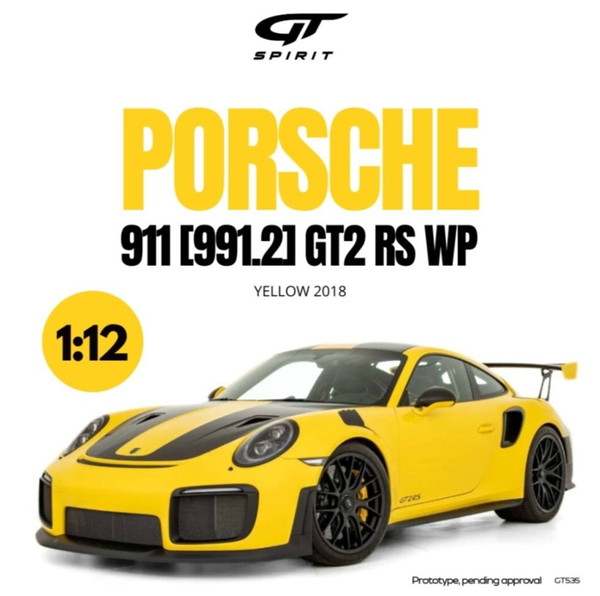 【送料無料】　GT SPIRIT 1/12 ポルシェ 911(991.2) GT2 RS 2018 (イエロー) 完成品ミニカー GTS535