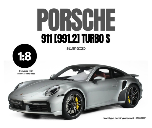 【送料無料】　GT SPIRIT 1/8 ポルシェ 911(992.1) ターボ S 2020 (シルバー) 完成品ミニカー GTS801801
