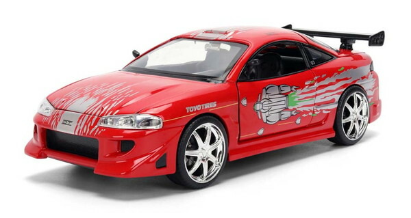 【送料無料】　JADA TOYS 1/24 ワイルド・スピード ミツビシ エクリプス レッド (ブライアン) ドミニク RX-7 グラフィックス 完成品ダイキャストミニカー JADA36815