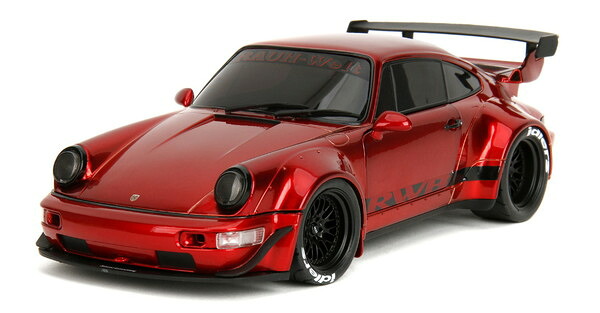 【貨物輸送無料】 JADA TOYS 1/18 PINK SLIPSつづき物 ポルシェ RWB レッドメタリック 為し終わる品ダイキャストミニカー JADA35726 おもちゃ-ミニカー・トイカー-乗り物のおもちゃ