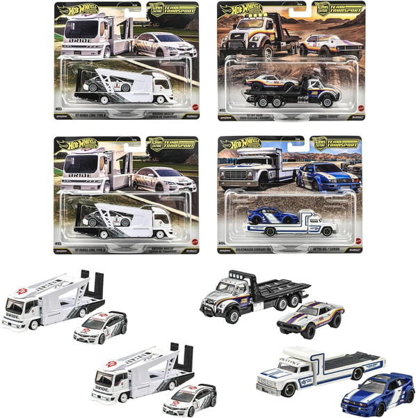 【6月27日発売予定を組む】 【貨物輸送無料】 ホットウィール(Hot Wheels) 野球クラブ運び アソート 4台書き割り FLF56-987L