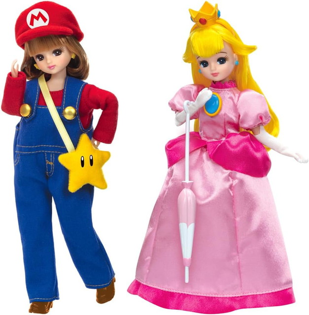 【2点セット：送料無料】リカちゃん ドール スーパーマリオ リカちゃん マリオスタイル ＆ ピーチ姫スタイル