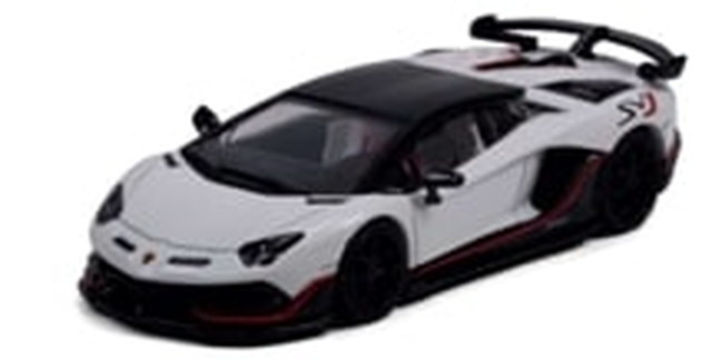 【送料無料】　HUNG HING TOYS 1/64 ランボルギーニ アヴェンタドール SVJ ホワイト 完成品ダイキャストミニカー HS00202