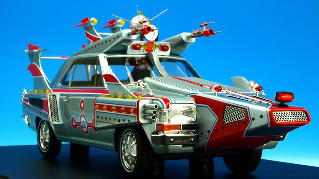 【貨物輸送無料】 AMIE 1/18 ウルトラマンタロウ ZAT 狼777 成し遂げる品ダイキャストミニカー AM18005