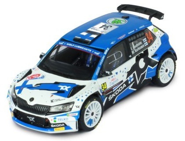 【送料無料】　IXO MODELS 1/43 シュコダ ファビア Rally2 EVO 2021 クロアチア #34 E.Lindholm/M.Korhonen 完成品ダイキャストミニカー RAM803LQ