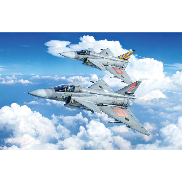 【送料無料】　イタレリ 1/48 スウェーデン空軍 サーブ JA 37/AJ 37 ビゲン プラモデル IT2785