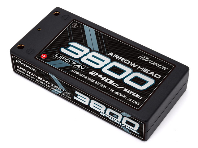 【送料無料】　ジーフォース Arrow Head LiPo 7.4V 3800mAh 120C/240C GFG016
